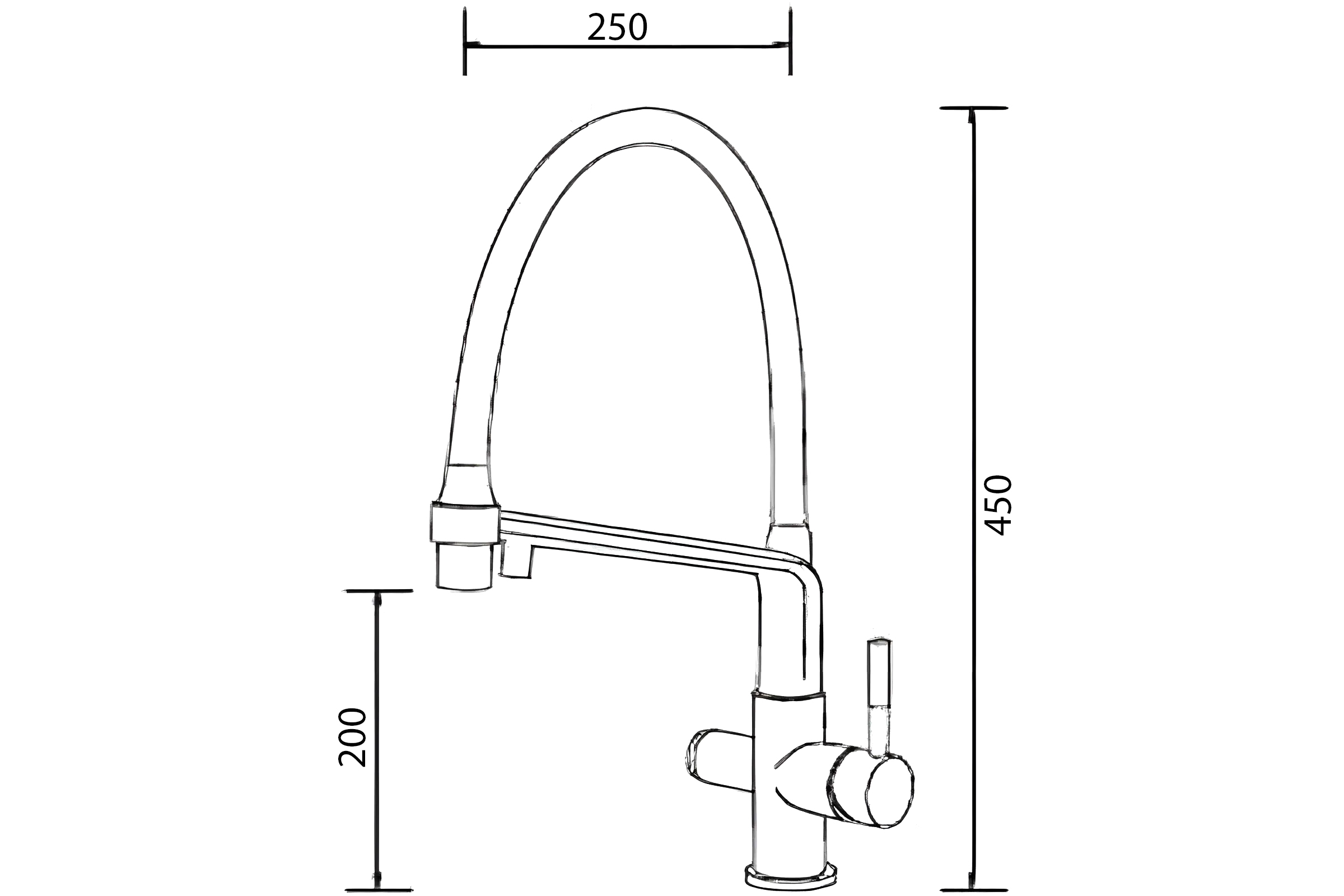Смеситель для кухни со встроенным фильтром под питьевую воду Gappo G4398-7 черный-хром