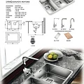 Кухонная мойка Oulin 59х42см OL-0369L хром