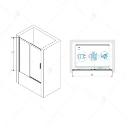 Шторка на ванну RGW Screens SC-45 170x150см 34114517-11 профиль хром, стекло прозрачное