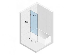 Шторка на ванну Riho VZ Scandic NXT X107 90x150см R G001132121 профиль черный, стекло прозрачное