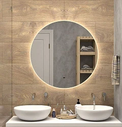Зеркало круглое Art&Max Sanremo 100 с теплой подсветкой