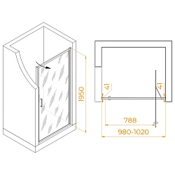 Душевая дверь в нишу RGW SV-05Gr 70320510-110 100 см, профиль хром, стекло прозрачное