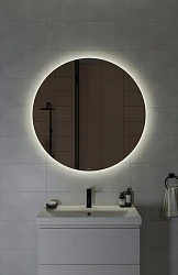 Зеркало Cersanit ECLIPSE smart  100x100 с подсветкой круглое черная рамка 64149