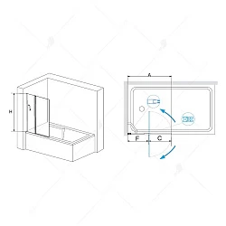 Шторка на ванну RGW Screens SC-11B 100х140см 03111110-14 профиль черный, стекло прозрачное