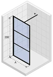 Душевая перегородка Riho Grid GB400 100см G004043121 профиль черный, стекло прозрачное