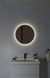 Зеркало Cersanit ECLIPSE smart  60x60 с подсветкой круглое черная рамка 64146