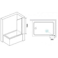 Шторка на ванну RGW Screens SC-056 50x150см 351105650-11 профиль хром, стекло прозрачное