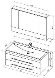 Мебель для ванной Aquanet Нота 100 венге камерино