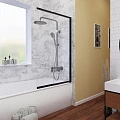 Шторка на ванну Wasserkraft Dill 100x140см 61S02-100 профиль черный, стекло прозрачное