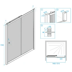 Шторка на ванну RGW Screens SC-42 150x150см 04114215-11 профиль хром, стекло прозрачное