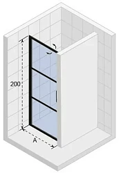 Душевая дверь в нишу RIHO 100см G004003121 профиль черный, стекло прозрачное