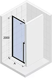 Душевая дверь в нишу RIHO 100см G005003121 профиль черный, стекло прозрачное