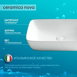 Раковина накладная Ceramica Nova FORM CN2003 белая глянцевая