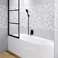 Шторка на ванну Riho Grid GB501 80x150см G004046121 профиль черный, стекло прозрачное