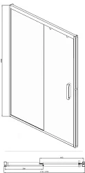 Душевая дверь в нишу Bravat Stream 120x200см BD120.4103S профиль хром, стекло прозрачное