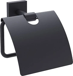 Держатель туалетной бумаги Timo Selene 12042/03 с крышкой, черный матовый