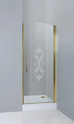 Душевая дверь в нишу Cezares 90см GIUBILEO-90-CP-Br-R профиль бронзовый, стекло прозрачное с узором