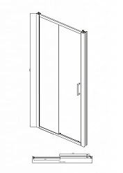 Душевая дверь в нишу Bravat Line 120x200см BD120.4101A профиль хром, стекло прозрачное