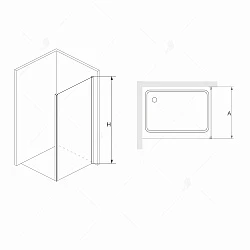 Боковая панель RGW Z-33 70см 06223310-11 профиль черный, стекло прозрачное