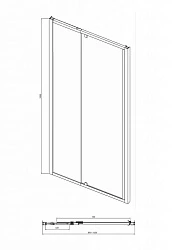 Душевая дверь в нишу Bravat Line 100x200см BD100.4112A профиль хром, стекло прозрачное