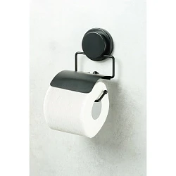 Держатель туалетной бумаги Fixsen Magic Black FX-45010 с крышкой, черный матовый