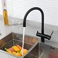 Смеситель для кухни со встроенным фильтром под питьевую воду Gappo G4398-36 черный