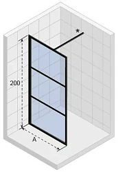 Душевая дверь в нишу RIHO 140см G004045121 профиль черный, стекло прозрачное