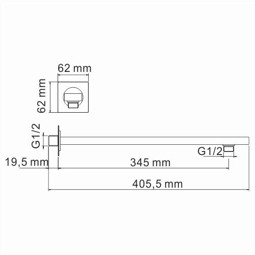 Душевой комплект Wasserkraft Thermo A5548.180.259.285.194.286 с внутренней частью, золото матовое