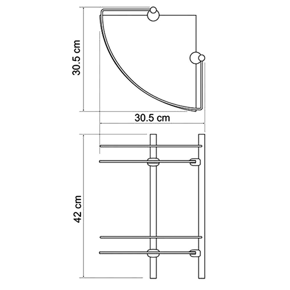 Полка Wasserkraft K-3122 2-ярусная, угловая, хром