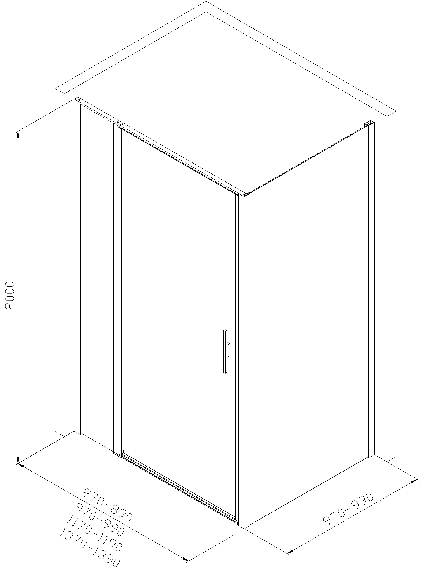 Душевой уголок Allen Brau Priority 100x100 3.31005.BA+3.31020.BA профиль серебро, стекло прозрачное