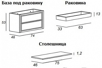 Тумба под раковину Cezares 54771 Gotham City