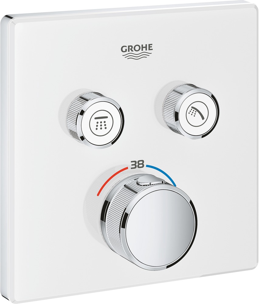 Термостатический смеситель Grohe Grohtherm SmartControl 29156LS0 для душа, хром / белый