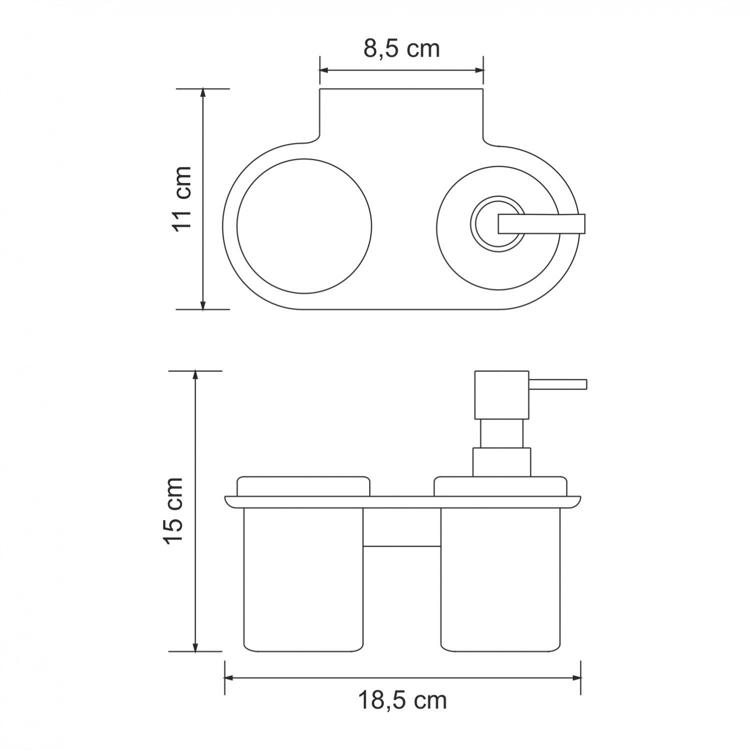 Дозатор Wasserkraft Kammel K-8389 со стаканом, хром