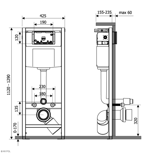 Инсталляция для унитаза KKPol Standard ZSP/M425/0/K