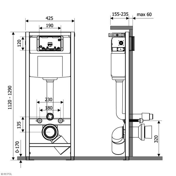 Инсталляция для унитаза KKPol Standard ZSP/M425/0/K