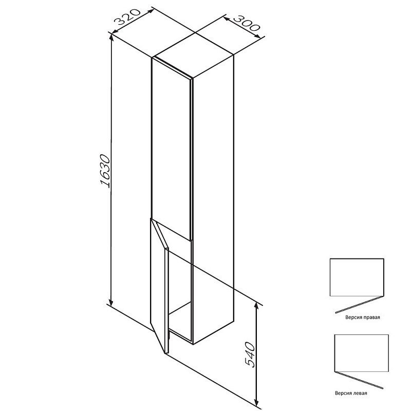 Шкаф-пенал AM.PM Gem 30см M90CHR0306WG белый глянцевый