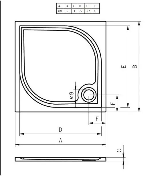 Душевой поддон Riho Kolping 80х80см D004004005 белый