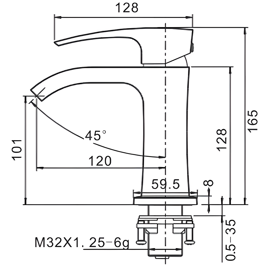 Смеситель для раковины Gappo G1007-6 черный матовый