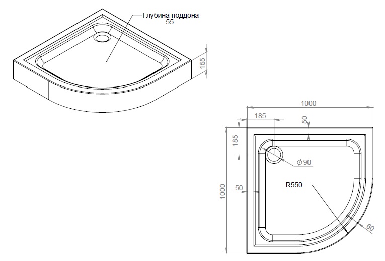 Душевой поддон AM.PM Gem 100x100см W90T-401-100W белый