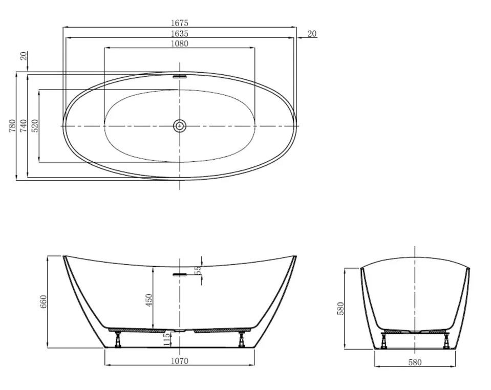 Акриловая ванна Vagnerplast Loma 167x79 KRBV167LOR7X-64 белая глянцевая