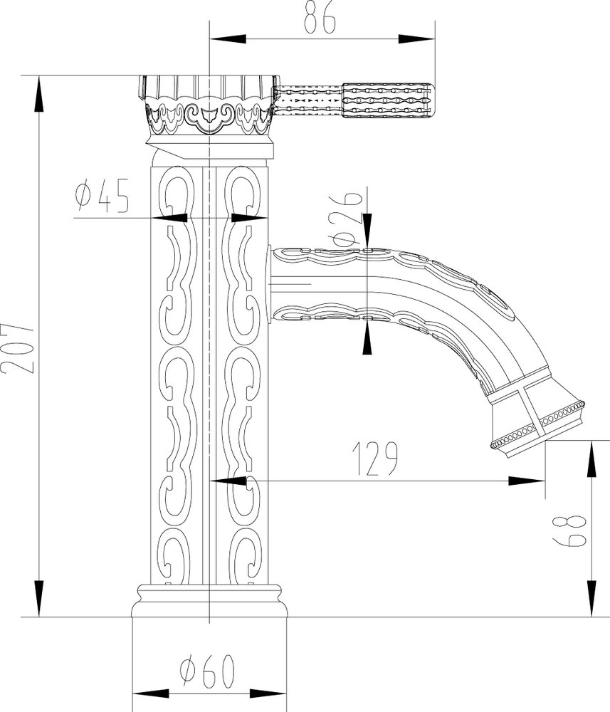 Смеситель для раковины Lemark Jasmine LM6606ORB бронза черная