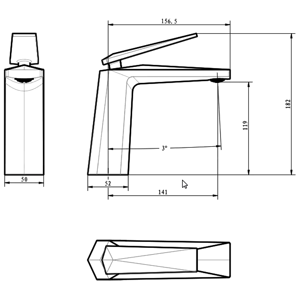 Смеситель для раковины Boheme Venturo 381-W белый / золото