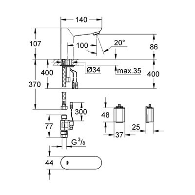 Смеситель для раковины Grohe Euroeco Cosmopolitan E 36271000 хром