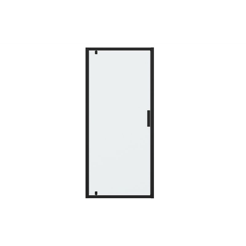 Душевая дверь в нишу Bravat Blackline 90x200см BD100.4111B профиль черный, стекло прозрачное