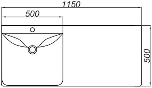 Раковина подвесная Aqwella Forma 115 FOR.11.04.D-L левая, белая