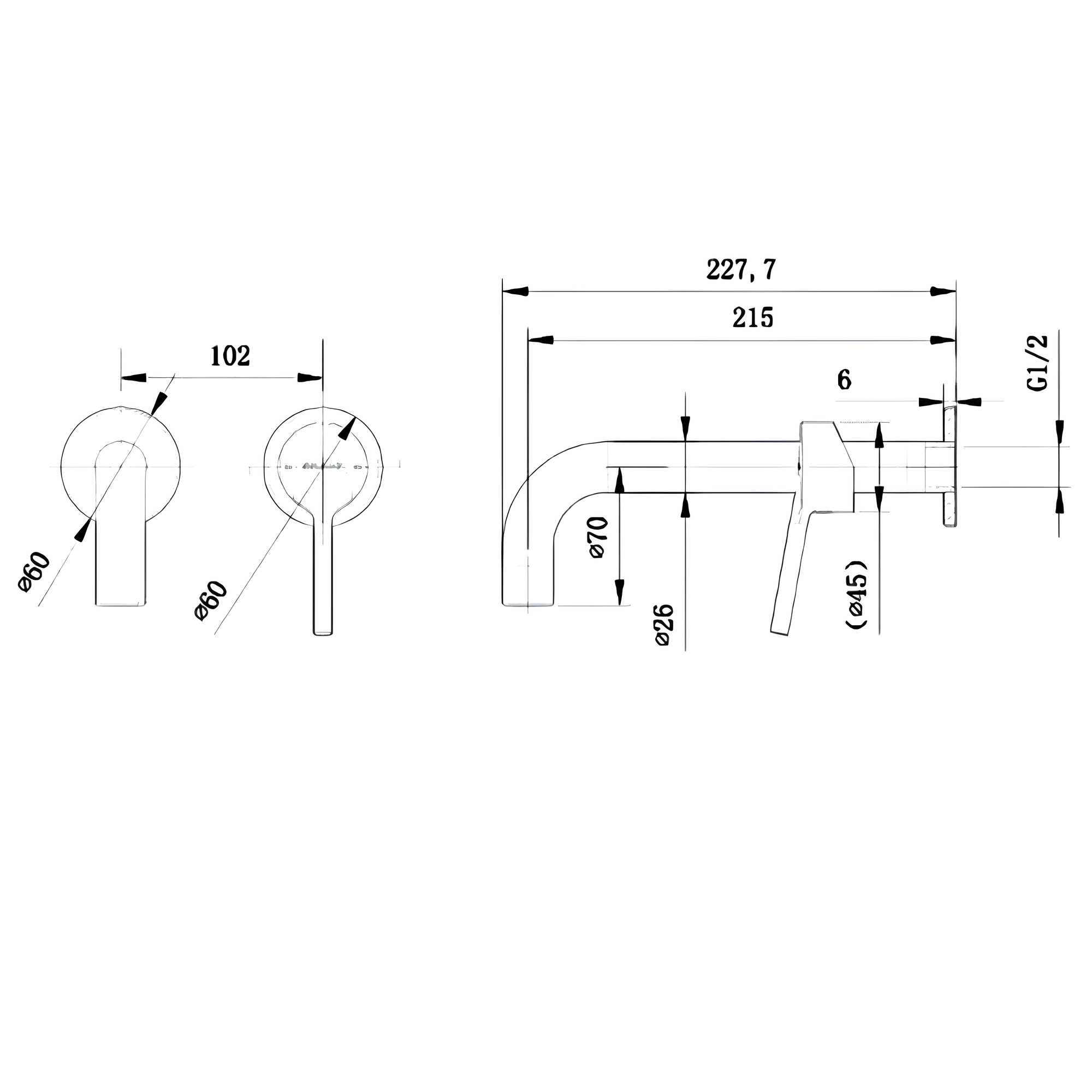 Смеситель для раковины Bravat P8461217BW-ENG черный