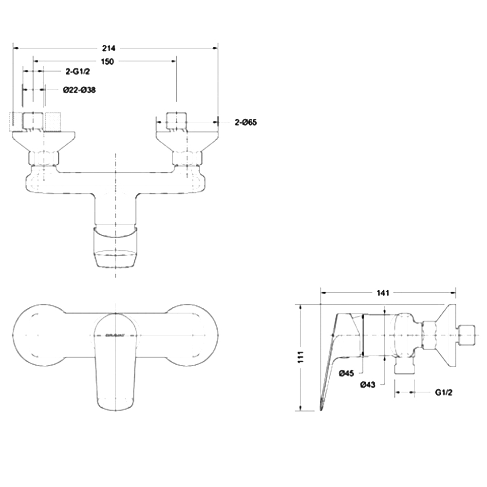 Смеситель для душа Bravat Rhein F9429564CP-01-ENG хром