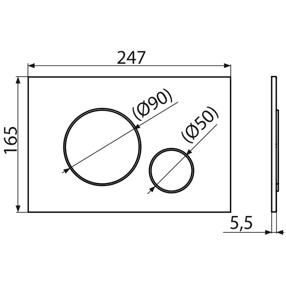 Кнопка смыва AlcaPlast THIN M672 хром матовая