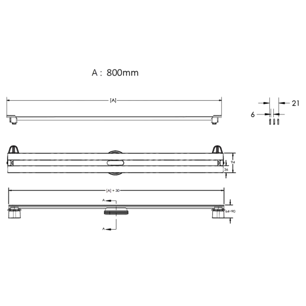 Душевой лоток Berges Super Slim 80 090154 хром матовый