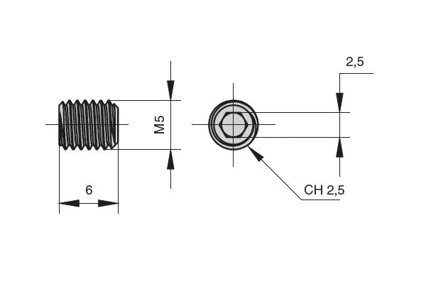 Винт Cezares Cadro M5x6 82918.0186 черный